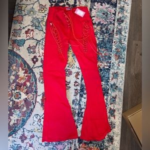 Edikted lace up flared pants